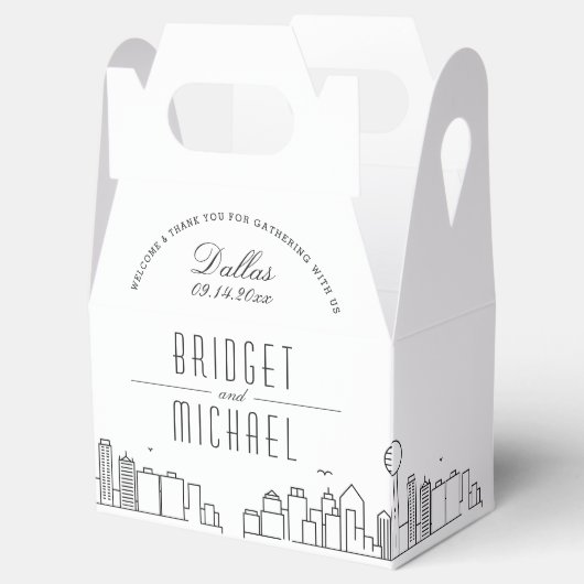Dallas Bruiloft | City Skyline Bedankdoosjes (Geopend)