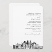 Dallas Bruiloft Elegante sketch uitnodiging (Voorkant / Achterkant)