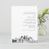 Dallas Bruiloft Elegante sketch uitnodiging (Staand voorkant)