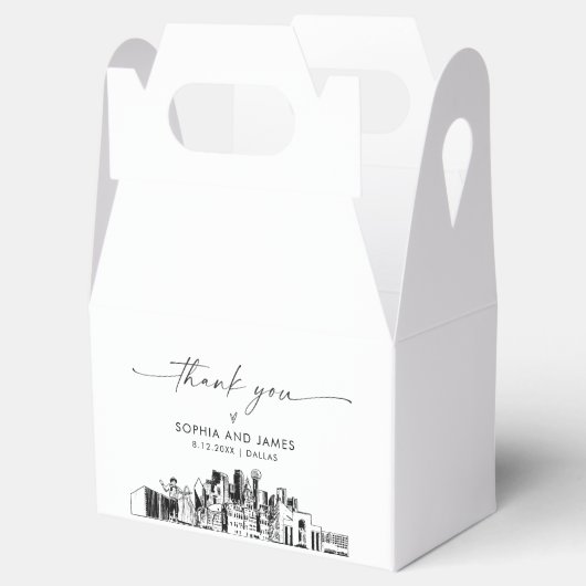 Dallas bruiloft gepersonaliseerde gunst box bedankdoosjes (Geopend)