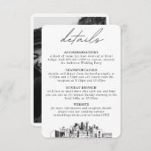 Dallas bruiloft kleine verticale details informatiekaartje (Voorkant / Achterkant)