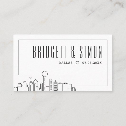 Dallas Bruiloft | Plaats kaarten voor en achter Plaatskaartje (Achterkant)