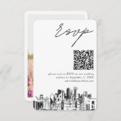 Dallas Bruiloft RSVP QR Code Kleine Behuizing Kaar Informatiekaartje (Voorkant / Achterkant)