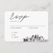 Dallas Bruiloft Traditionele RSVP Maaltijden Optie Informatiekaartje (Voorkant)