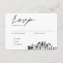 Dallas Bruiloft Traditionele RSVP Maaltijden Optie Informatiekaartje