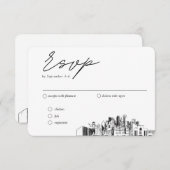 Dallas Bruiloft Traditionele RSVP Maaltijden Optie Informatiekaartje (Voorkant / Achterkant)