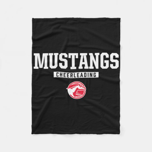 Dallas Center-grimes Mustangs Logo Cheerleading Ha Fleece Deken (Voorkant)