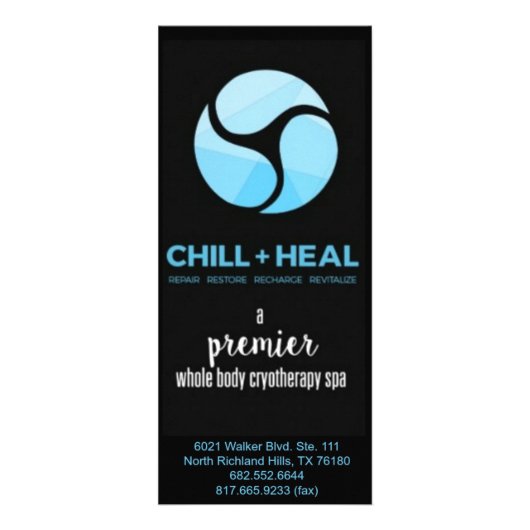 Dallas Chill + Heal Rackcard Reclamekaart (Voorkant)