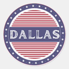 Dallas City Pride Embleem – Amerikaanse identiteit Ronde Sticker