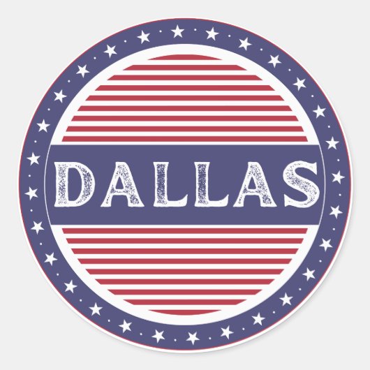 Dallas City Pride Embleem – Amerikaanse identiteit Ronde Sticker (Voorkant)