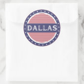 Dallas City Pride Embleem – Amerikaanse identiteit Ronde Sticker (Tas)