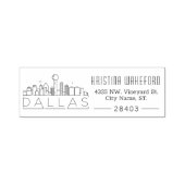 Dallas City Skyline | Aangepast adres Zelfinktende Stempel (Design)