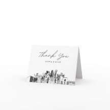 Dallas City skyline sketch blanco dank u kaart