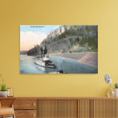 Dallas City Steamer op de Columbia Canvas Afdruk (Insitu (Woonkamer))