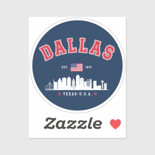 Dallas Cityline – Modern Texas Vibes Sticker (Vel)