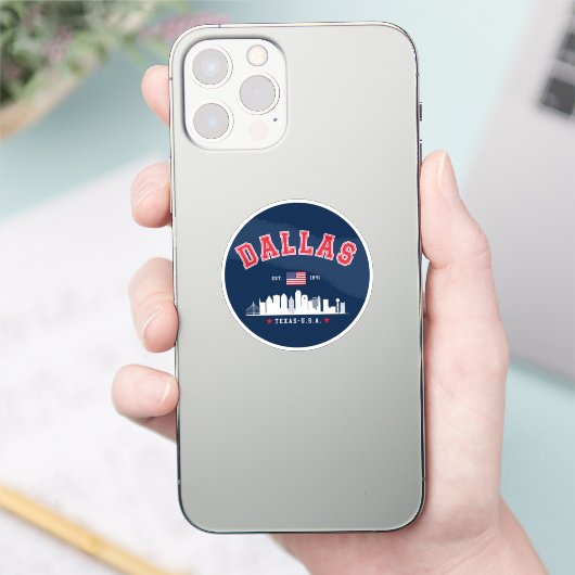 Dallas Cityline – Modern Texas Vibes Sticker (Telefoon)