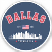 Dallas Cityline – Modern Texas Vibes Sticker (Voorkant)