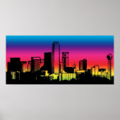 Dallas Color Skyline Poster (Voorkant)