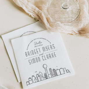 Dallas Deco Skyline   Weddenschap Napkins Servet