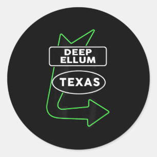 Dallas Deep Ellum Texas Cadeau Idee Heren Dames  Ronde Sticker