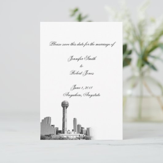 Dallas Destination Wedding Save the Date (Staand voorkant)