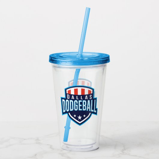 Dallas Dodgeball Logo Acryltumbler Acryl Drinkbeker (Achterkant)