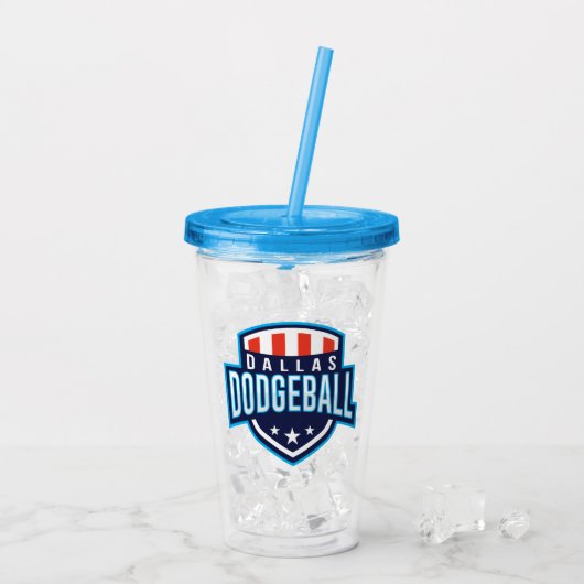 Dallas Dodgeball Logo Acryltumbler Acryl Drinkbeker (Achterkant ijs)