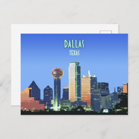 Dallas Downtown Texas Briefkaart (Voorkant / Achterkant)