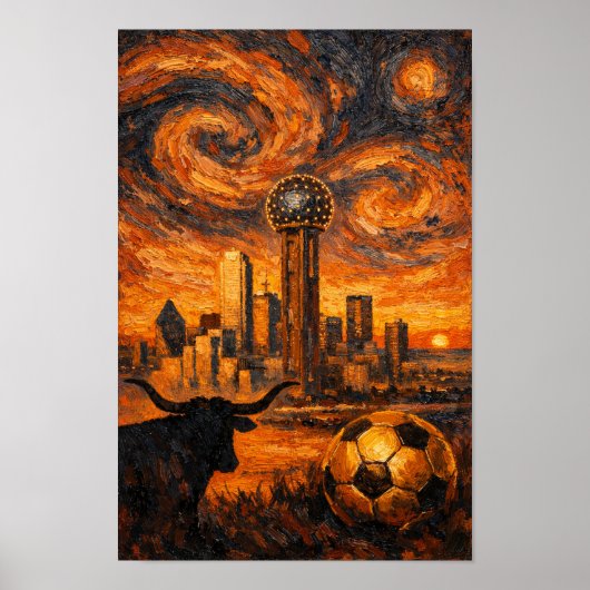 Dallas Ember Sky Wereldbeker 2026 Expressionistisc Poster (Voorkant)