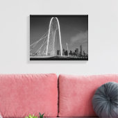 Dallas en Margaret Hunt Hill Bridge Canvas Afdruk (Insitu (Woonkamer))