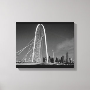 Dallas en Margaret Hunt Hill Bridge Canvas Afdruk