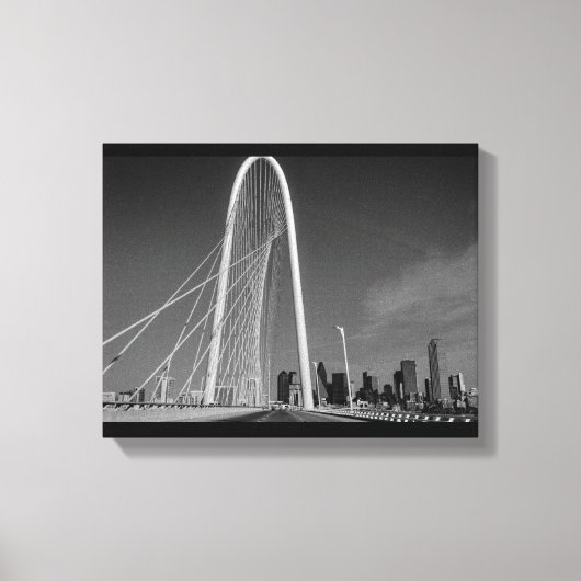 Dallas en Margaret Hunt Hill Bridge Canvas Afdruk (Voorkant)