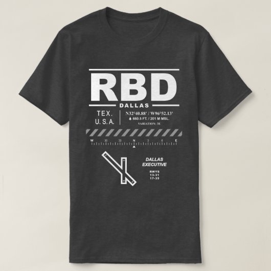 Dallas Executive Airport RBD T-Shirt (Design voorkant)