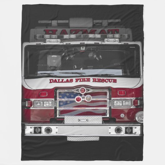 Dallas Fire Truck Fleece Deken (Voorkant)