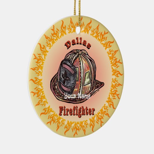 Dallas Firefighter Keramisch Ornament (Rechts)