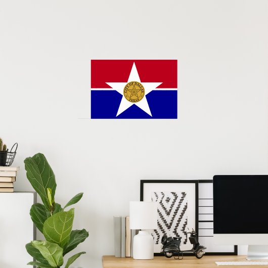 Dallas Flag Poster (Thuiskantoor)