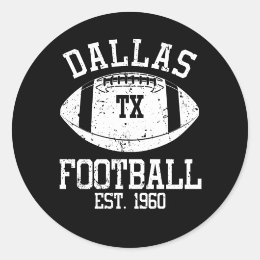 Dallas Football Fan Gift Cadeau Idee Ronde Sticker (Voorkant)