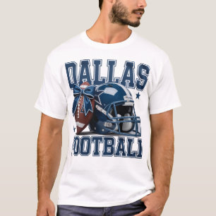 Dallas Football Fan Gift - Helm & Ball met strik T-shirt