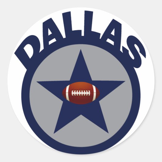 DALLAS-FOOTBALL RONDE STICKER (Voorkant)