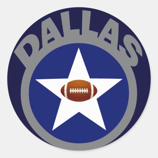 DALLAS-FOOTBALL RONDE STICKER (Voorkant)