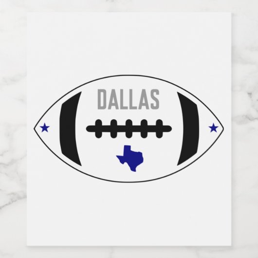 Dallas Football Theme Wijn Etiket (Enkel label)