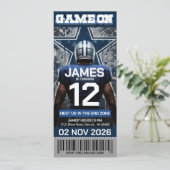 Dallas Football Ticket Birthday Invitation (Staand voorkant)
