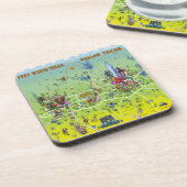 Dallas Fort Worth Cartoon Map Bier Onderzetter (Linkerzijde)