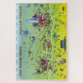 Dallas Fort Worth Cartoon Map Legpuzzel (Verticaal)
