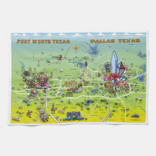Dallas Fort Worth Cartoon Map Theedoek