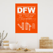 Dallas Fort Worth International Airport DFW Poster (Keuken)
