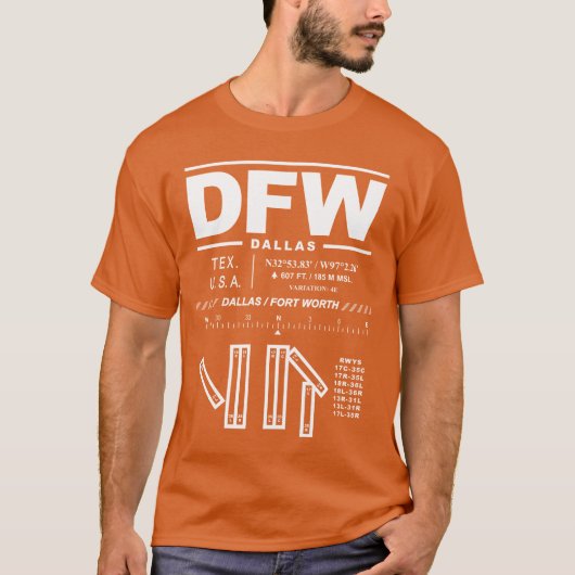 Dallas Fort Worth Int'l Airport DFW T-Shirt (Voorkant)