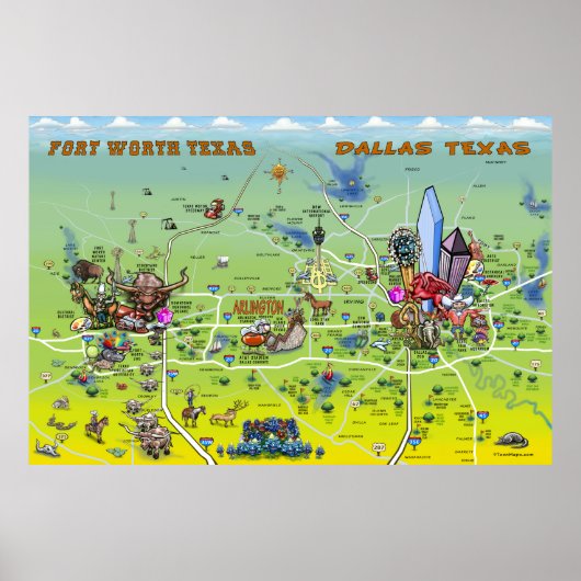 Dallas Fort Worth Poster (Voorkant)