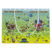Dallas Fort Worth Texas Cartoon Map Large Cadeautasje (Voorkant)