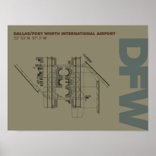 Dallas/Ft. Diagram-Poster Worth Airport (DFW) Poster